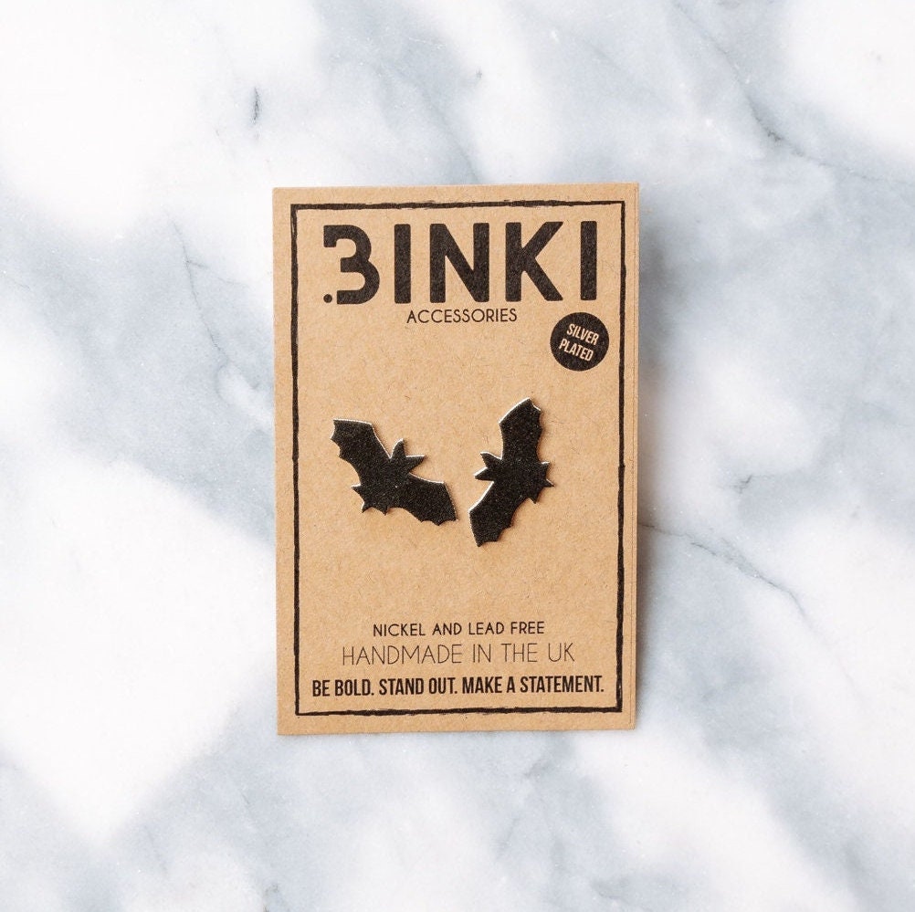Halloween Schwarze Fliegende Fledermaus Tier Ohrstecker - 1 Paar von BinkiAccessoriesUK