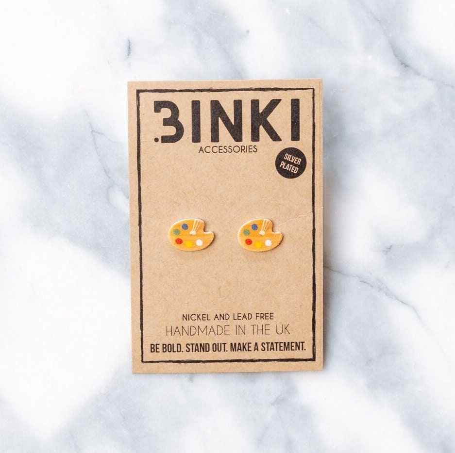 Künstler Farbpalette/Aquarell Acryl Ohrstecker - 1 Paar von BinkiAccessoriesUK