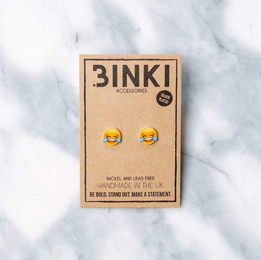 Lachende/Weinende Emoji-Ohrstecker - 1 Paar von BinkiAccessoriesUK