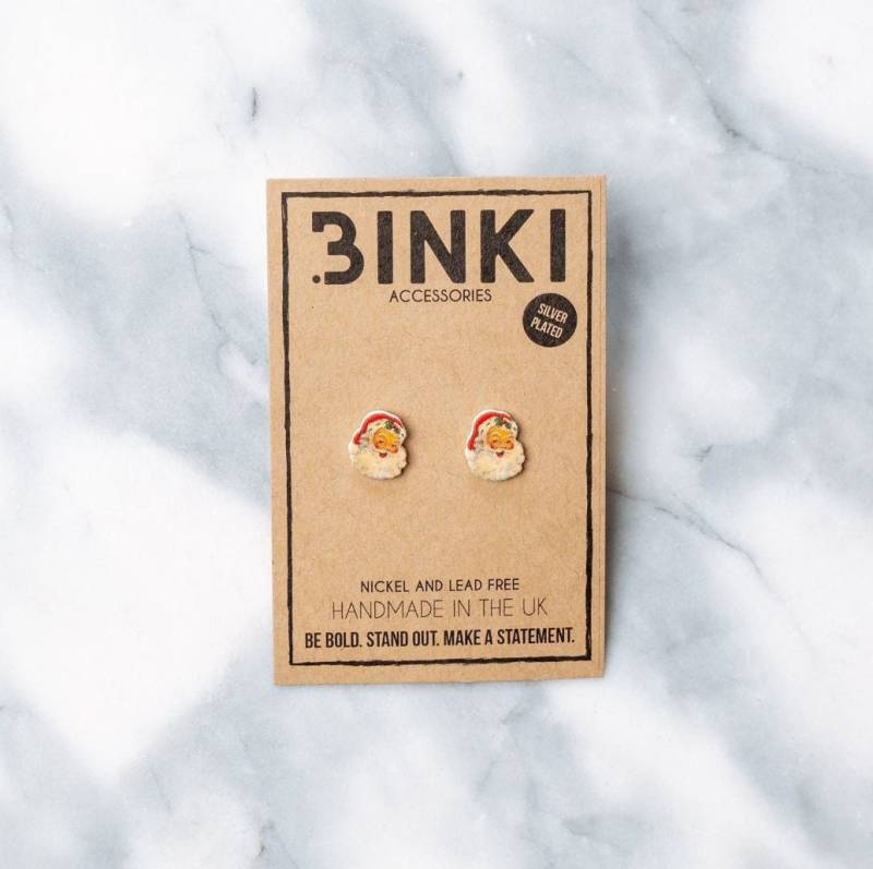 Nikolaus Kopf/Gesicht Mit Bart Und Hut Ohrstecker - 1 Paar von BinkiAccessoriesUK