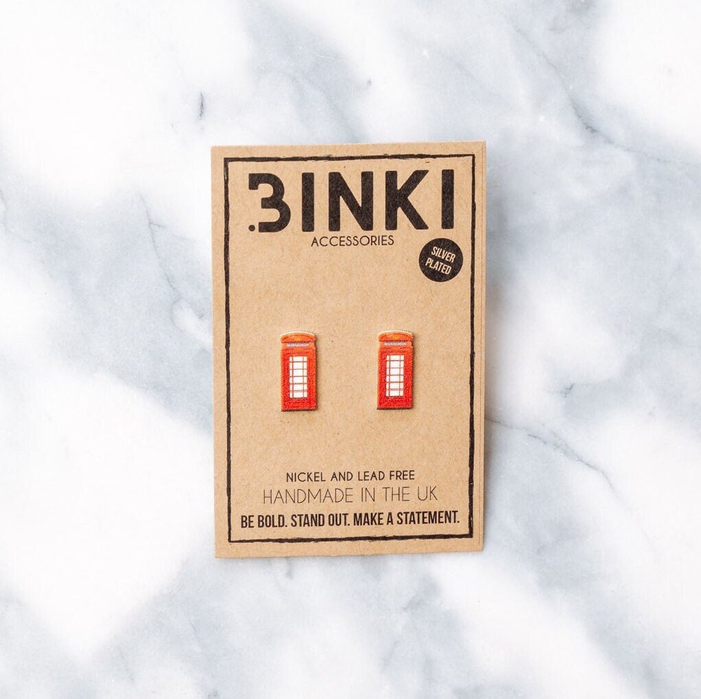 Rote London Telefonzellen Ohrstecker - 1 Paar von BinkiAccessoriesUK