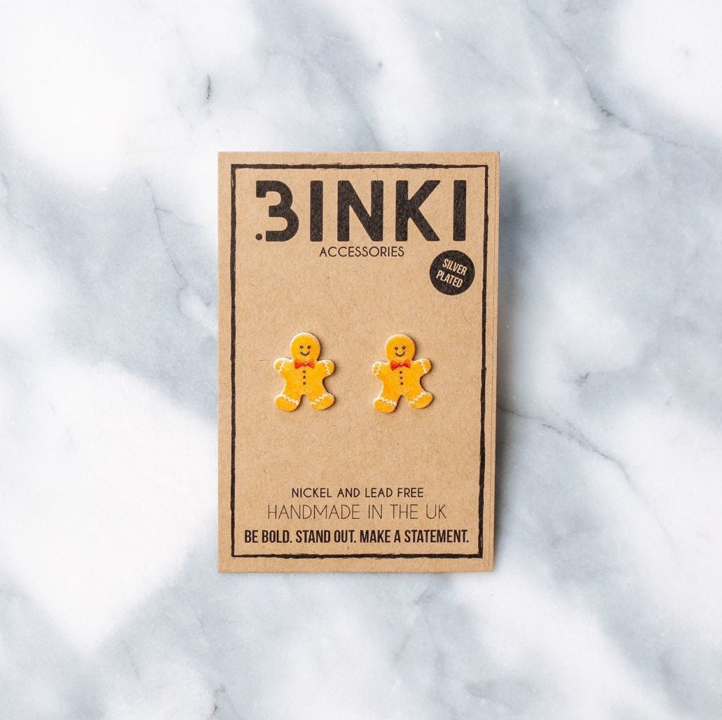 Weihnachtslebkuchenmann Keks Ohrstecker - 1 Paar von BinkiAccessoriesUK