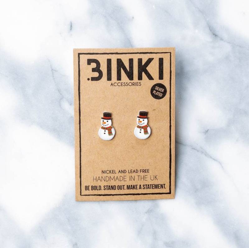 Weihnachtsschneemann Mit Hut Und Schal Ohrstecker - 1 Paar Weihnachtsschneemann Mit Hut Und Schal Ohrstecker - 1 Paar von BinkiAccessoriesUK