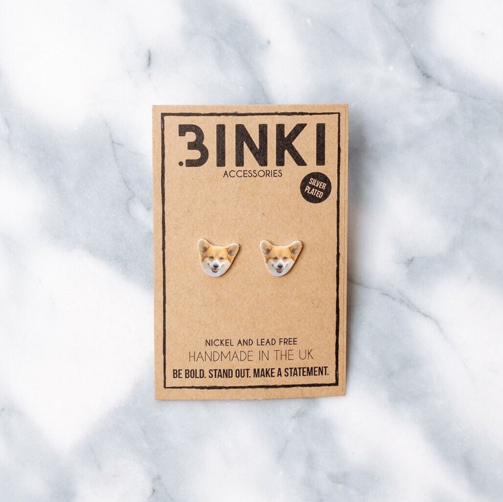 Welsh Corgis Hunderasse Tierkopf/Gesicht Ohrstecker - 1 Paar von BinkiAccessoriesUK