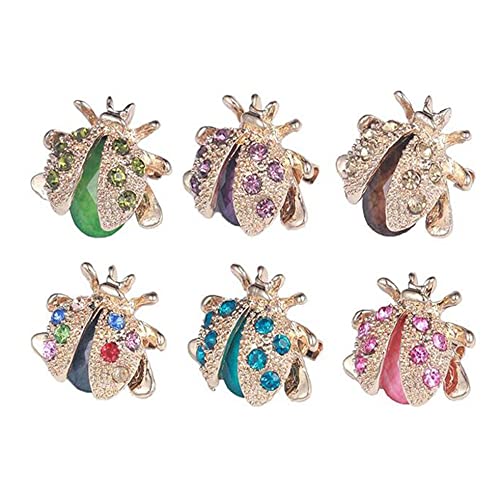 Binnan 6 Stück Strass Brosche Insektenbrosche Tierbroschen Brosche Kristall Pins für Frauen, Damen, Mädchen von Binnan