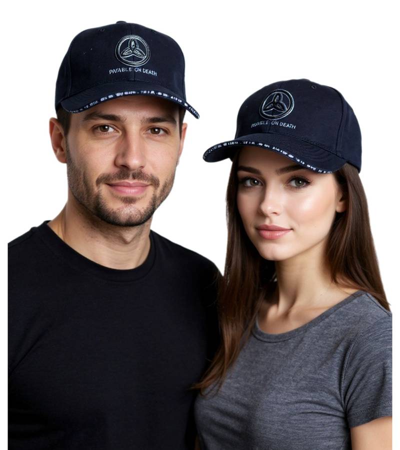 Payable on Death Unisex Metal-Band Trucker-Cap Baseball-Cap mit Logo-Stickerei Baumwoll-Cap Fan-Mütze 2948POD Navy von Bio-Domes Headgear