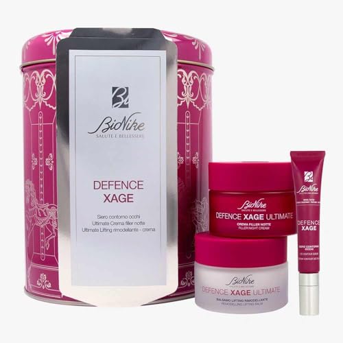 BioNike Geschenkset für Damen, Anti-Age Defence Xage, 15 ml, Ultimate Filler Nachtcreme 50 ml, Ultimate Lifting Remodeling Creme 50 ml für reife Haut von Bionike