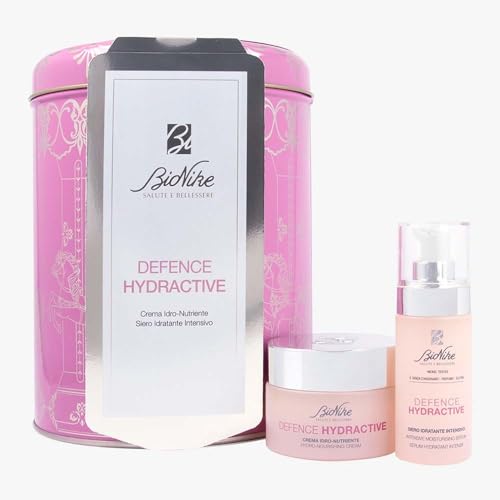 BioNike Geschenkset für Damen Defence Hydractive – Hydro-Nährende Gesichtscreme 50 ml und Intensives Feuchtigkeitsserum 30 ml für empfindliche und trockene Haut von BioNike