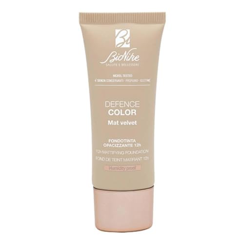 Bionike Defence Color Matte Velvet Mattierende Foundation 12h SPF 15 für Misch- und fettige Haut, Minimiert Poren und Unvollkommenheiten, Matt-Effekt auch bei hoher Luftfeuchtigkeit, 30 ml von BioNike
