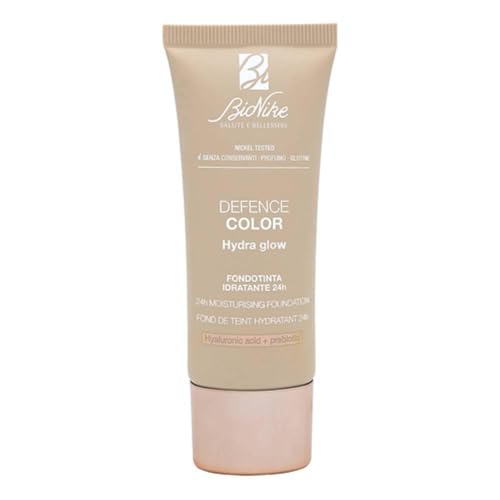 Bionike Defence Color Hydra Glow Foundation, feuchtigkeitsspendend, 24 Stunden, mit Hyaluronsäure und LSF 15, für normale und trockene Haut, antioxidativ und schützend, verleiht eine strahlende und von BioNike