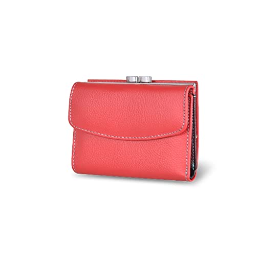 BioPLj Damen-Geldbörsen – kleine modische Leder-Geldbörse für Damen – Damen-Kartentasche, Clutch – Damen-Geldbörse, Geldklammer-Geldbörse, Rot von BioPLj