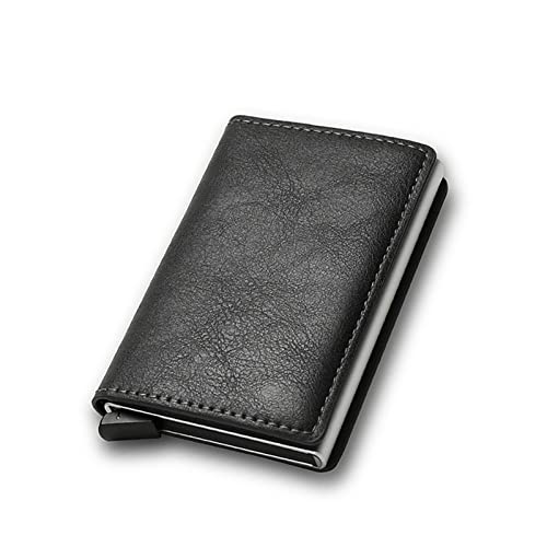 Braune Vintage-Leder-Geldbörse für Herren – kleine Smart-Wallet-Tasche – Geldbeutel-Geldbörse mit Kartenhalter. Schwarz von BioPLj