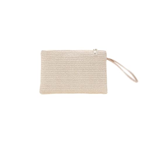 Modische Webtaschen-Handgelenk-Clutch – Damen-Handy-Clutch für das tägliche Geld – Solide Stroh-geflochtene Münzbörse – Strand-Geldbörse, Kartentasche, Beutel für Damen-GeldbörsenB von BioPLj