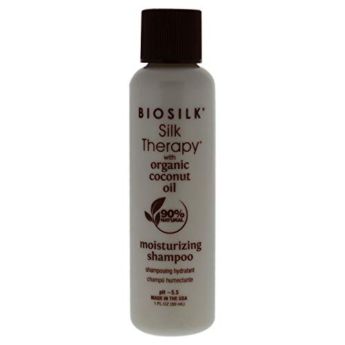 Biosilk Silk Therapy mit Bio-Kokosöl, feuchtigkeitsspendendes Shampoo für Damen und Herren, 28 ml Shampoo von BioSilk