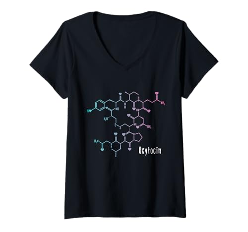 Damen Oxytocin Molecular Formula Chemie & Neuroscience Lovers T-Shirt mit V-Ausschnitt Damen Oxytocin Molecular Formula Chemie & Neuroscience Lovers T-Shirt mit V-Ausschnitt von Biochem Molecular Structure Science