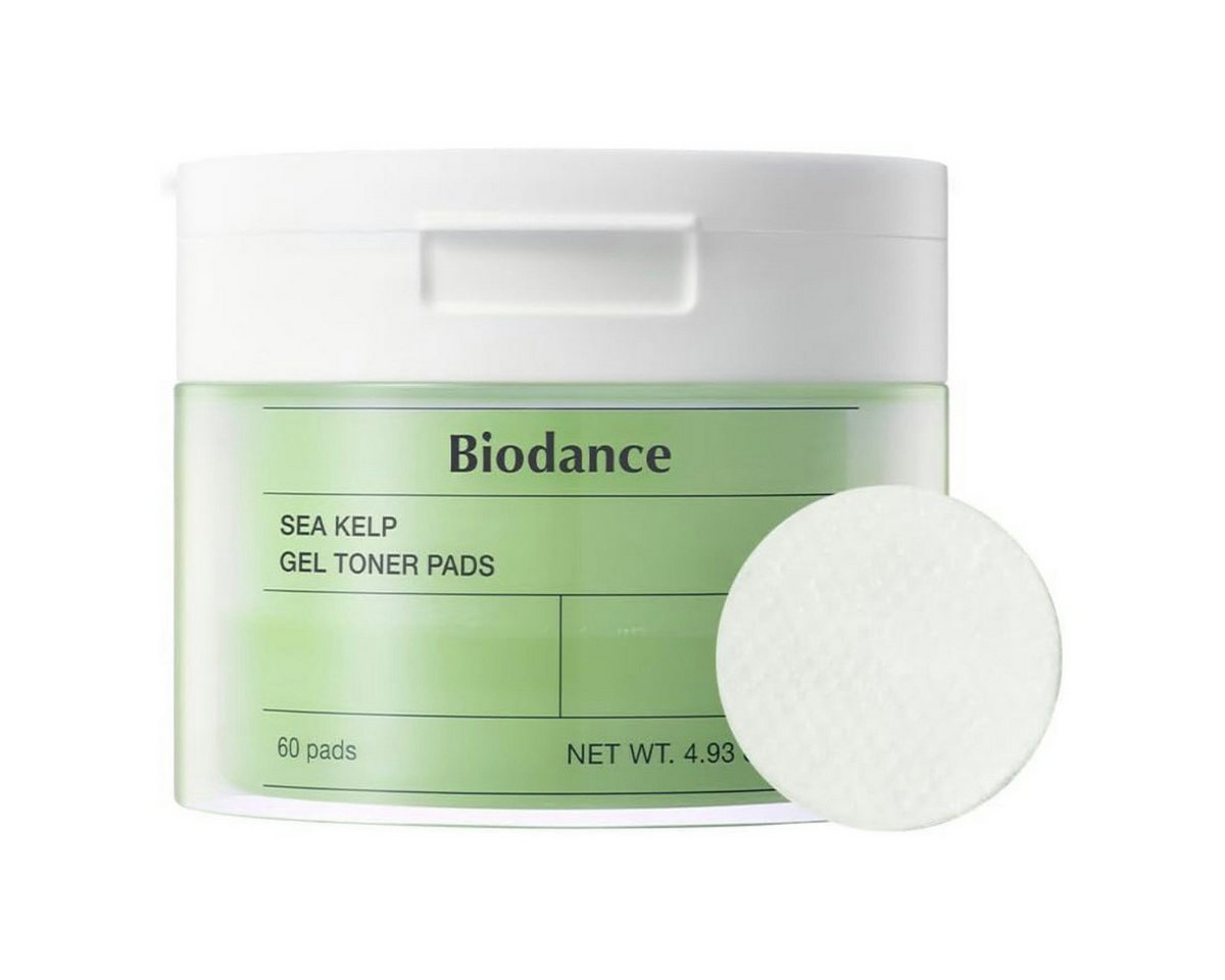 Biodance Toner Sea Kelp Gel Toner Pads 140g – 60 Pads für empfindliche Haut, beruhigende K-Beauty Gesichtspflege mit fermentiertem Seetang-Extrakt, & Tiefseewasser, hydratisierend, talgregulierend & sanft klärend von Biodance