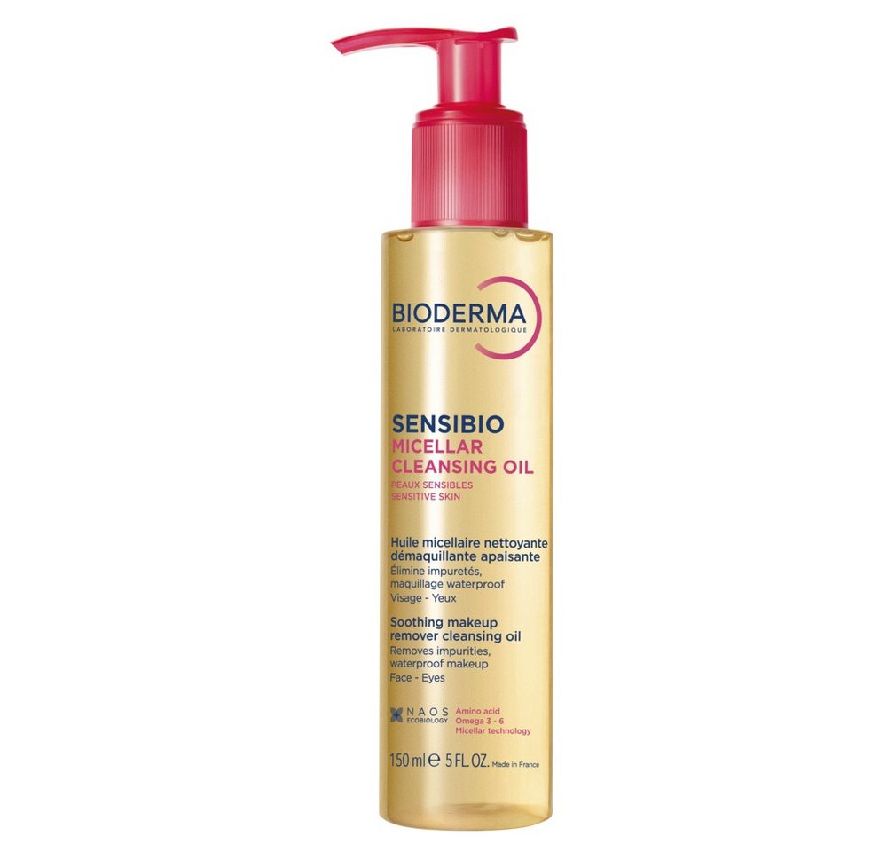 Bioderma Gesichts-Reinigungsöl Sensibio Reinigungsöl, hilft wasserfestes Make-up & Schmutzpartikel zu entfernen von Bioderma