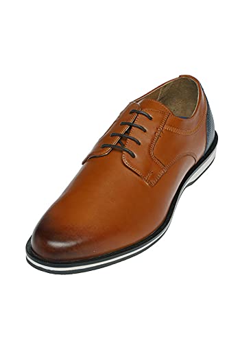 Bioflex Hybrid-Schuh - moderner Herren Business-Sneaker im Running Shoe-Look aus Leder in Cognac | Männer Ledersneaker aus hochwertigem Echtleder | optimale Dämpfung, besonders leicht (Numeric_41) von Bioflex