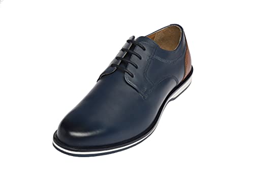 Hybrid-Schuh - moderner Herren Business-Sneaker im Running Shoe-Look aus Leder in blau | Männer Ledersneaker aus hochwertigem Echtleder | optimale Dämpfung, besonders leicht (Numeric_40) von Bioflex