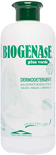 Biogenase Plus Verde - Sanftes Duschgel mit Aloe Vera - Geeignet für die Tägliche Körperwäsche für Säuglinge und ältere Menschen und die Intimwäsche Pflege für Männer und Frauen - Parabenfrei von BIODERM BIODERMOCOSMETICI