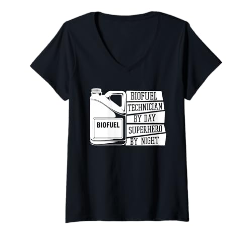 Damen Kraftstoff Erneuerbare Energien - Biokraftstofftechniker T-Shirt mit V-Ausschnitt von Biokraftstofftechniker Geschenke & Ideen