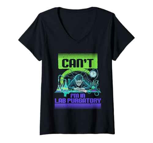 Damen Biowissenschaft Biologie I'm In Lab Purgatory T-Shirt mit V-Ausschnitt Damen Biowissenschaft Biologie I'm In Lab Purgatory T-Shirt mit V-Ausschnitt von Biologische Wissenschaften Biowissenschaften