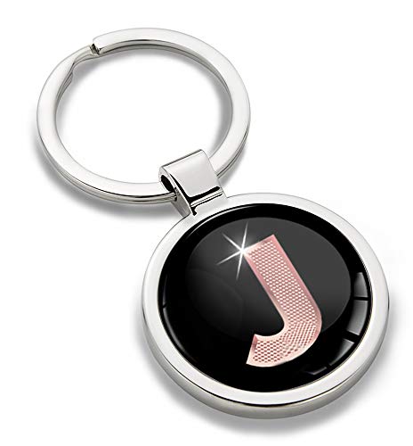 Biomar Labs® Schlüsselanhänger Buchstabe Metall Keyring Buchstaben Initialen Alphabet Autoschlüssel Geschenk Metall-Schlüsselanhänger Schlüsselbund Edelstahl Rose Gold J, KK 36 von Biomar Labs