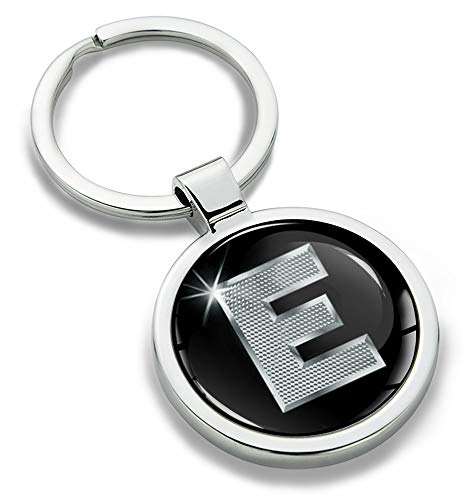 Biomar Labs® Schlüsselanhänger Buchstabe Metall Keyring Buchstaben Initialen Alphabet Autoschlüssel Geschenk Metall-Schlüsselanhänger Schlüsselbund Edelstahl Silber E, KK 5 von Biomar Labs