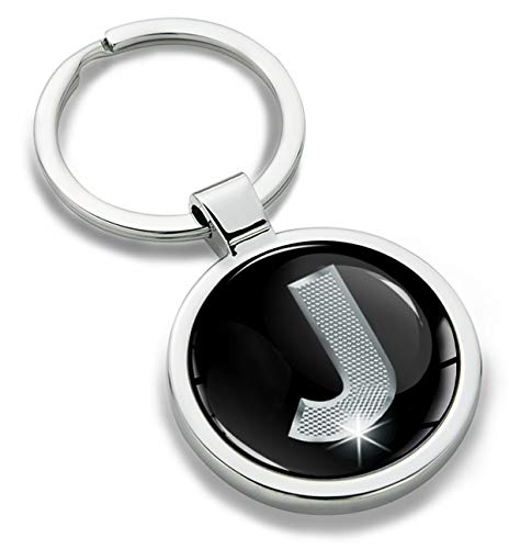 Biomar Labs® Schlüsselanhänger Buchstabe Metall Keyring Buchstaben Initialen Alphabet Autoschlüssel Geschenk Metall-Schlüsselanhänger Schlüsselbund Edelstahl Silber J, KK 10 von Biomar Labs