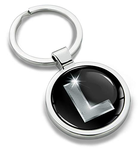 Biomar Labs® Schlüsselanhänger Buchstabe Metall Keyring Buchstaben Initialen Alphabet Autoschlüssel Geschenk Metall-Schlüsselanhänger Schlüsselbund Edelstahl Silber L, KK 12 von Biomar Labs