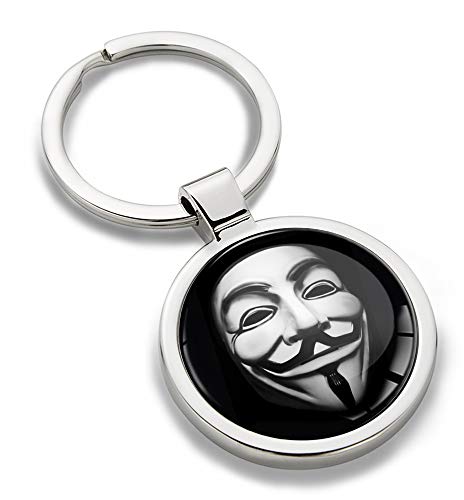 Biomar Labs® Schlüsselanhänger Metall Keyring Autoschlüssel Geschenk Metall-Schlüsselanhänger Schlüsselbund Edelstahl Anonymous Emblem, KK 158 von Biomar Labs