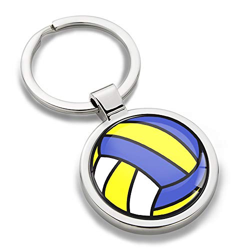 Biomar Labs® Schlüsselanhänger Metall Keyring Autoschlüssel Geschenk Metall-Schlüsselanhänger Schlüsselbund Edelstahl Sport Spiel Volleyball Emblem, KK 199 von Biomar Labs