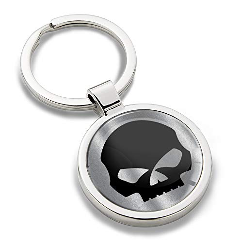 Biomar Labs® Schlüsselanhänger Metall Keyring Autoschlüssel mit Geschenkbox Geschenk Metall-Schlüsselanhänger Schlüsselbund Edelstahl Skull Schädel Totenkopf Silber, KK 268 von Biomar Labs