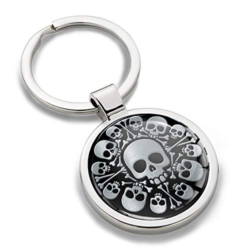 Biomar Labs® Schlüsselanhänger Metall Keyring Autoschlüssel mit Geschenkbox Geschenk Metall-Schlüsselanhänger Schlüsselbund Edelstahl Skull Schädel Totenkopf Silber, KK 276 von Biomar Labs