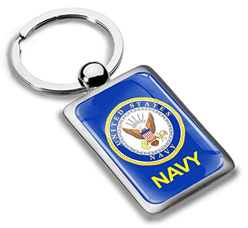 Biomar Labs® Schlüsselanhänger Metall Keyring Autoschlüssel mit Geschenkbox Geschenk Metall-Schlüsselanhänger Schlüsselbund Edelstahl US Navy Flagge Vereinigten Staaten Fahne USA Flag KK 256 von Biomar Labs