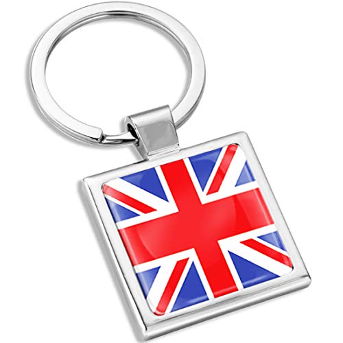 Biomar Labs® Schlüsselanhänger Metall Keyring Autoschlüssel mit Geschenkbox Metall-Schlüsselanhänger Schlüsselbund Edelstahl Union Jack Flagge UK England Großbritannien United Kingdom KK 283 von Biomar Labs