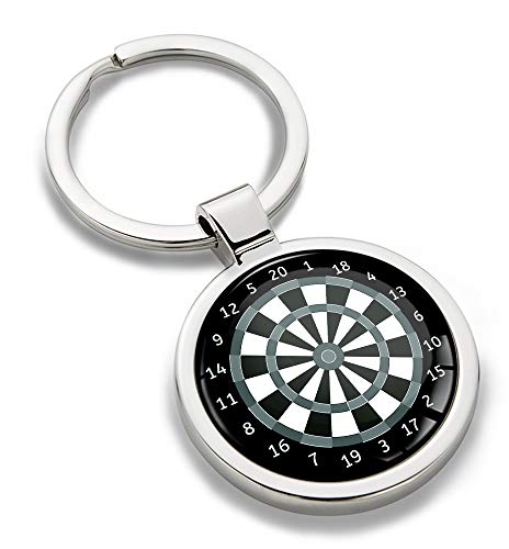 Biomar Labs® Schlüsselanhänger Metall Keyring mit Geschenkbox Autoschlüssel Geschenk Metall-Schlüsselanhänger Schlüsselbund Edelstahl Dart Darts Dartscheibe KK 195 von Biomar Labs