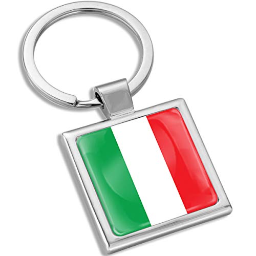 Biomar Labs® Schlüsselanhänger Metall Keyring mit Geschenkbox Autoschlüssel Geschenk Metall-Schlüsselanhänger Schlüsselbund Edelstahl Italienische Italien Italy Italian Flagge Fahne KK 262 von Biomar Labs