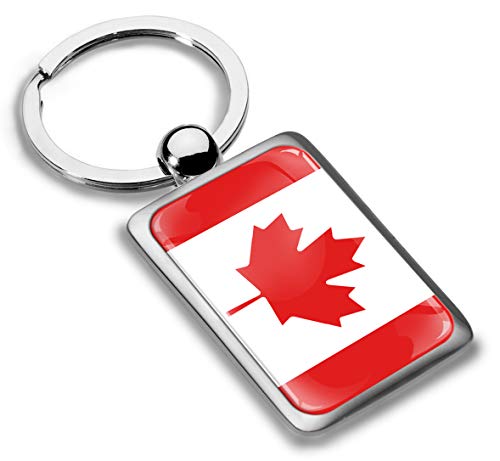 Biomar Labs® Schlüsselanhänger Metall Keyring mit Geschenkbox Autoschlüssel Geschenk Metall-Schlüsselanhänger Schlüsselbund Edelstahl Kanada Kanadisch Flagge Canada, KK 226 von Biomar Labs