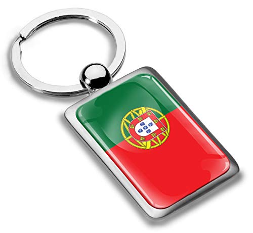 Biomar Labs® Schlüsselanhänger Metall Keyring mit Geschenkbox Autoschlüssel Geschenk Metall-Schlüsselanhänger Schlüsselbund Edelstahl Portugiesisch Flagge Portugal, KK 214 von Biomar Labs