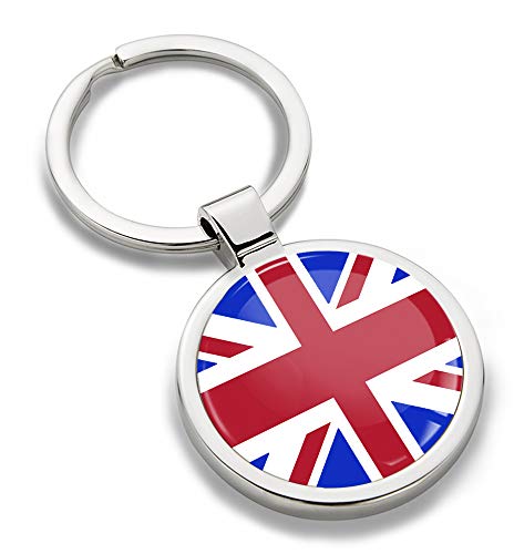 Biomar Labs® Schlüsselanhänger Metall Keyring mit Geschenkbox Autoschlüssel Geschenk Metall-Schlüsselanhänger Schlüsselbund Edelstahl Union Jack UK Großbritannien England Flagge KK 190 von Biomar Labs