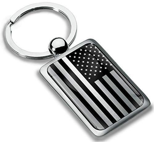 Biomar Labs® Schlüsselanhänger Metall Keyring mit Geschenkbox Autoschlüssel Metall-Schlüsselanhänger Schlüsselbund Edelstahl Vereinigte Staaten Amerika United States USA Flagge Silber KK 272 von Biomar Labs