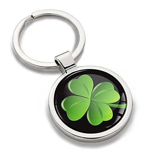 Biomar Labs Schlüsselanhänger Metall Keyring mit Geschenkbox Autoschlüssel Geschenk für Damen Herren Kleeblatt Lucky Clover Metall-Schlüsselanhänger Schmuck Schlüsselbund Edelstahl KK 179 von Biomar Labs