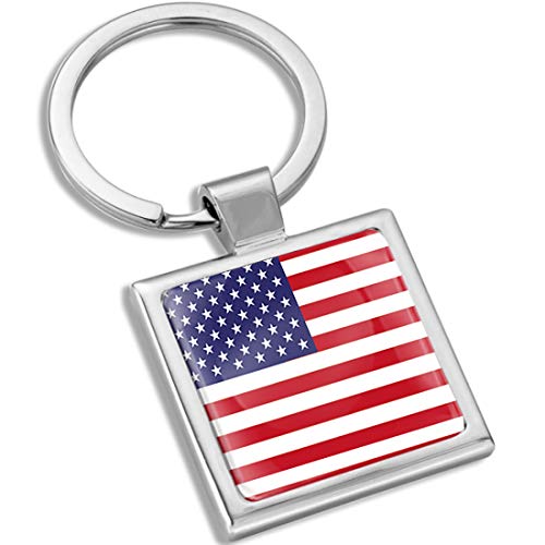 Biomar Labs® Schlüsselanhänger Metall Keyring mit Geschenkbox Autoschlüssel Metall-Schlüsselanhänger Schlüsselbund Edelstahl Vereinigte Staaten USA Amerika Flagge Fahne KK 290 von Biomar Labs