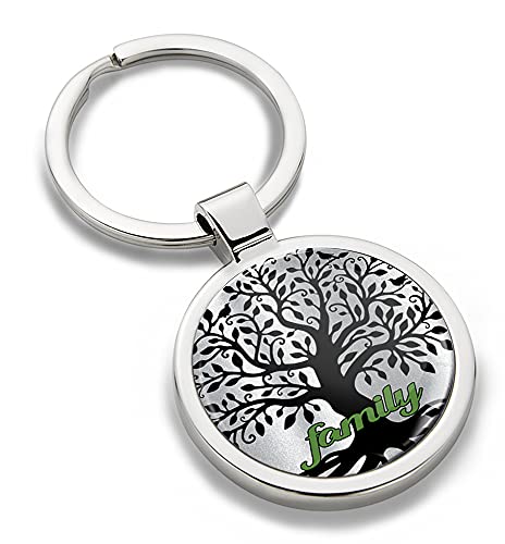 Biomar Labs® Schlüsselanhänger Metall Keyring mit Geschenkbox Autoschlüssel für Damen Herren Familie Baum des Lebens Silber Metall-Schlüsselanhänger Schmuck Schlüsselbund Edelstahl KK 194 von Biomar Labs