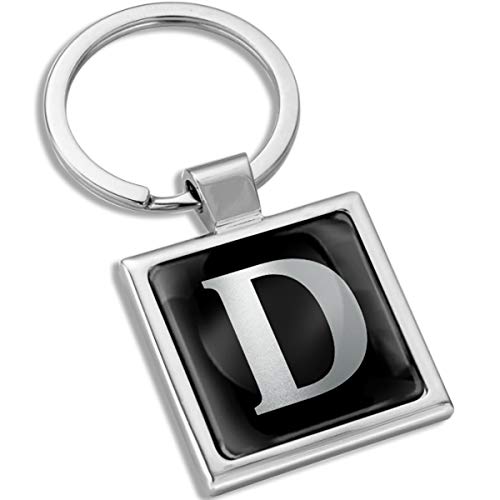 Biomar Labs® Schlüsselanhänger Mit Geschenkbox Buchstabe Metall Keyring Buchstaben Initialen Alphabet Autoschlüssel Geschenk Metall-Schlüsselanhänger Schlüsselbund Edelstahl Silber D, KK 108 von Biomar Labs