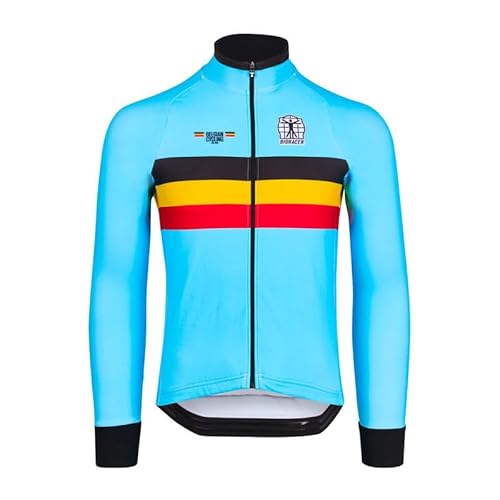Bioracer Radtrikot Langarm – Kollektion Icon Tempest Offizielles Team Belgien (2025) – Blau – M – Radsportbekleidung für Radsport von Bioracer
