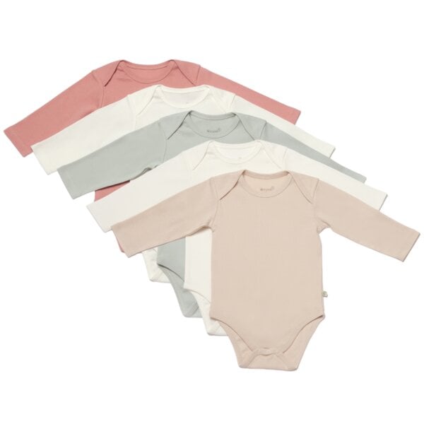 Biorganic 5er-Pack Baby Body Unisex Langarm für Jungen und Mädchen, 100% Bio-Baumwolle, GOTS-zertifiziert, mit praktischen Druckknöpfen im Schritt von Biorganic