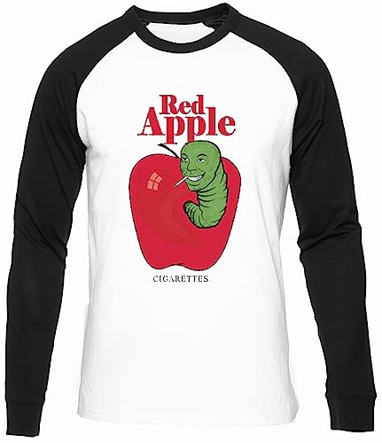 Red Apple Cigarettes Männer Frauen Unisex Baseball T-Shirt Weiß Schwarze Ärmel Rundhals Men Women White Round Neck Red Apple Cigarettes Männer Frauen Unisex Baseball T-Shirt Weiß Schwarze Ärmel Rundhals Men Women White Round Neck von Bioshar