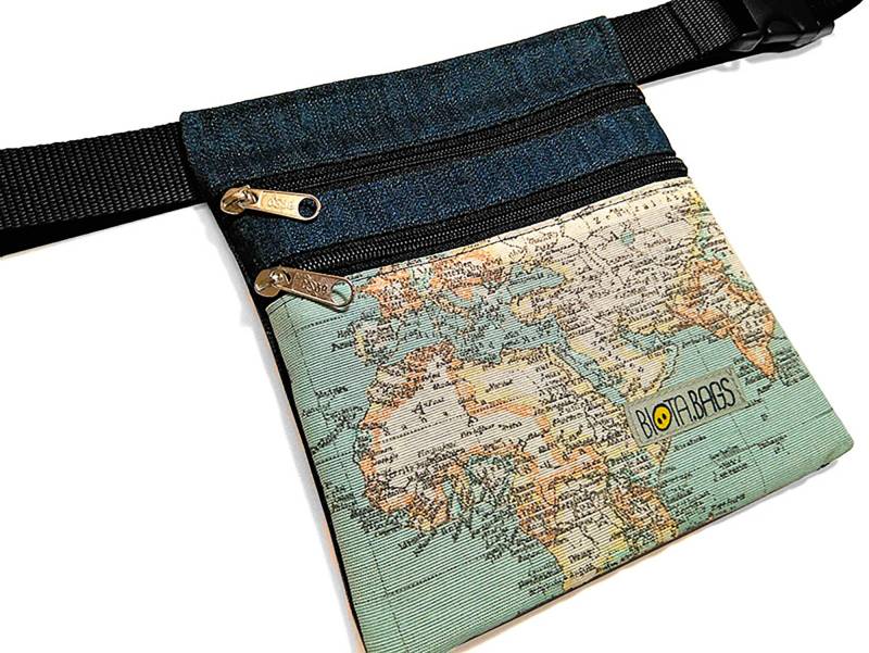 Bauchtasche Weltkarte, Gürteltasche, Hüfttasche, Schultertasche, Hüfttaschen Aus Stoff Bauchtasche Weltkarte, Gürteltasche, Hüfttasche, Schultertasche, Hüfttaschen Aus Stoff von BiotaBagsDeAnna